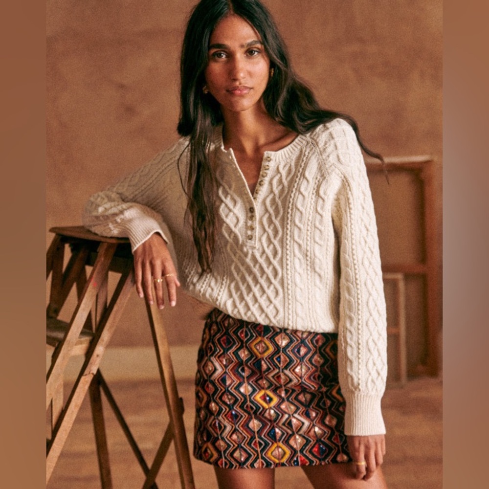 NWT Sezane Bree Cotton Sweater, Size M